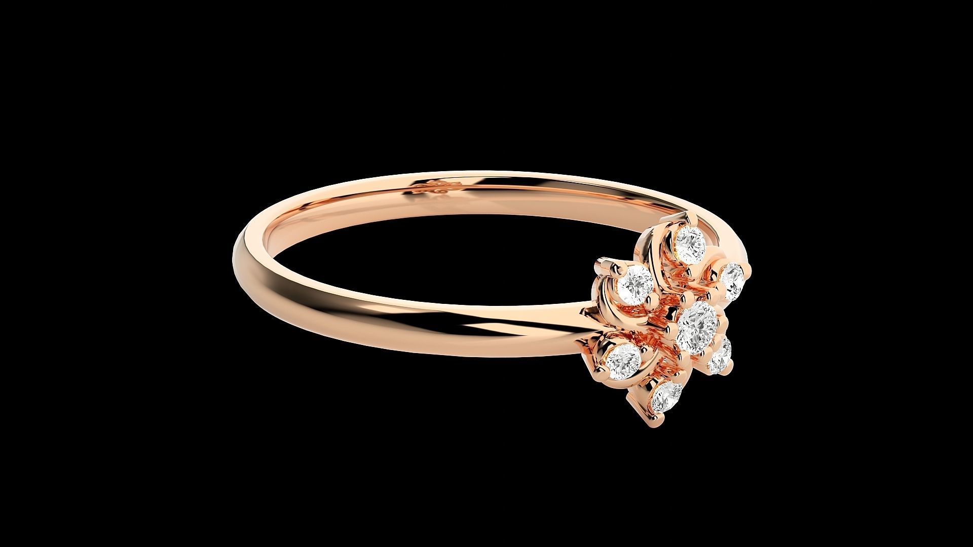Flower Ultra light wt minimalist Women Ring 3dm stl renders 3D print model_5