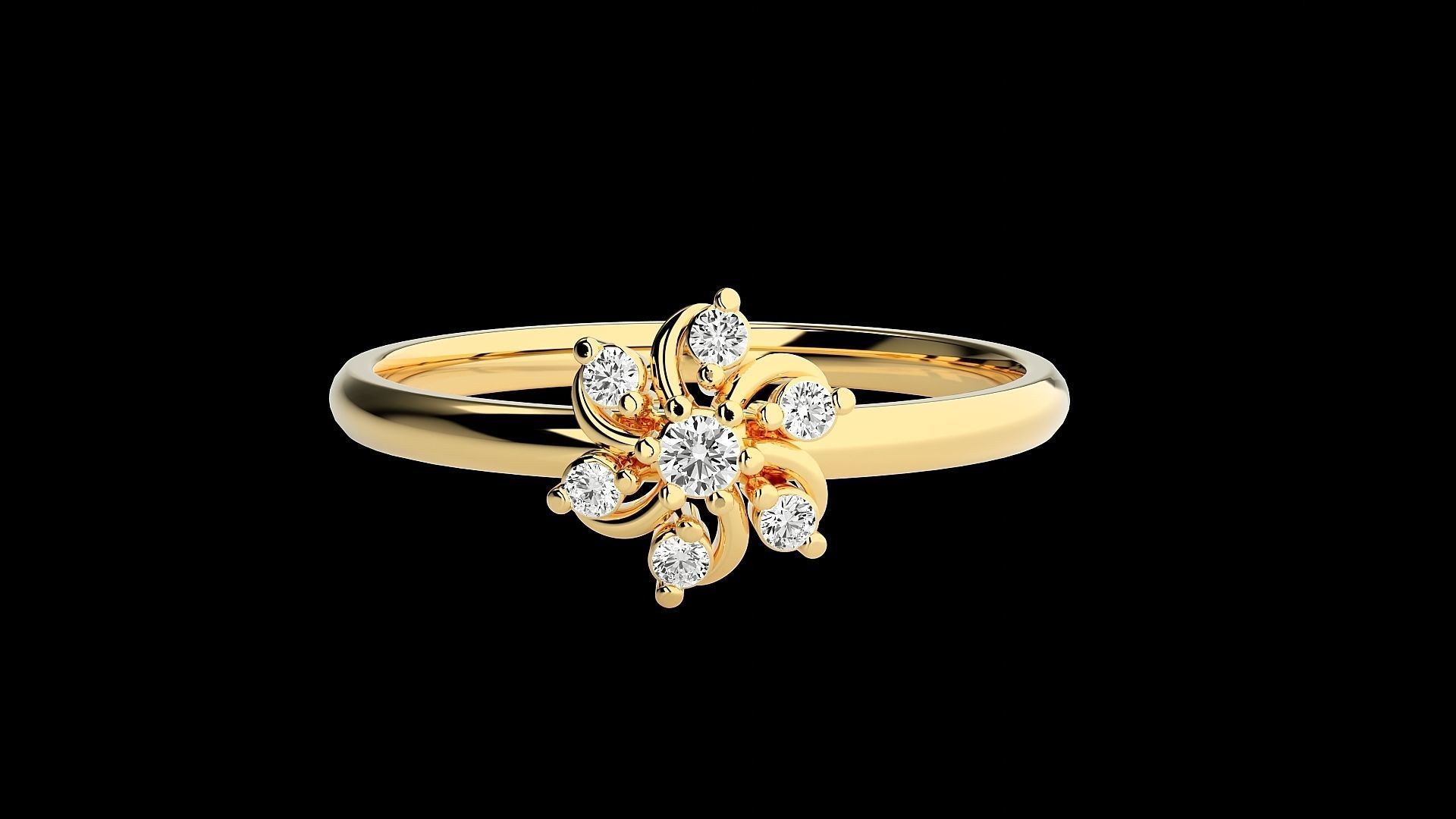 Flower Ultra light wt minimalist Women Ring 3dm stl renders 3D print model_16