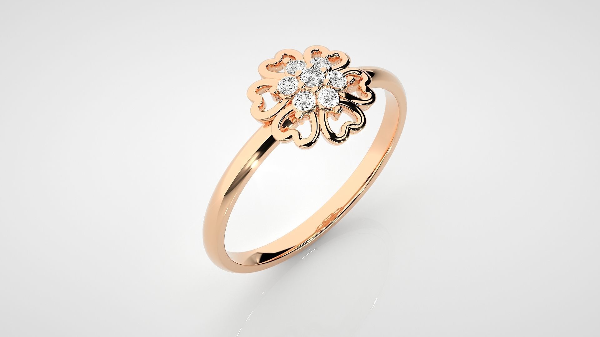 Flower Ultra light wt minimalist Women Ring 3dm stl renders 3D print model_2
