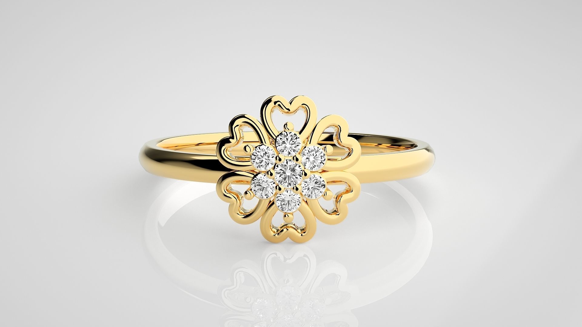 Flower Ultra light wt minimalist Women Ring 3dm stl renders 3D print model_13