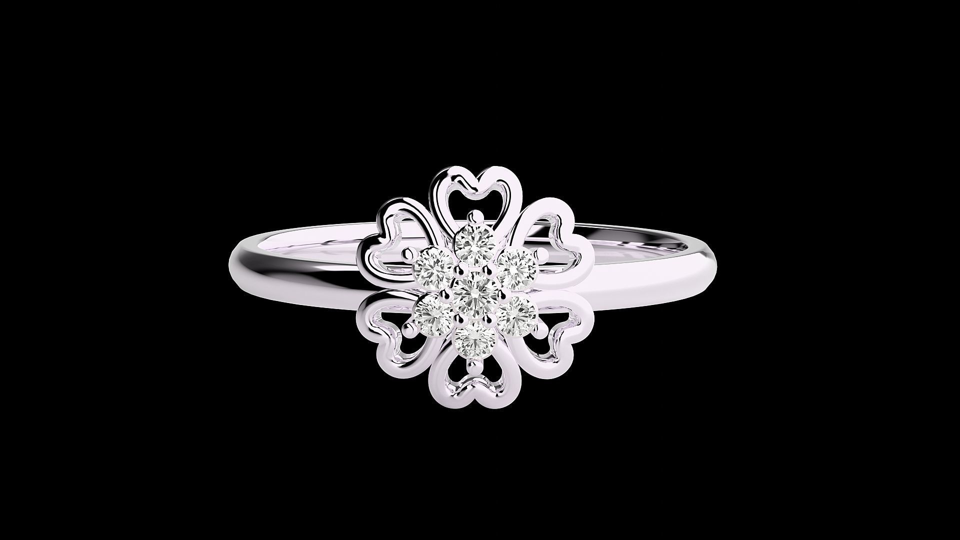 Flower Ultra light wt minimalist Women Ring 3dm stl renders 3D print model_10