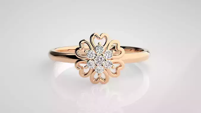 Flower Ultra light wt minimalist Women Ring 3dm stl renders