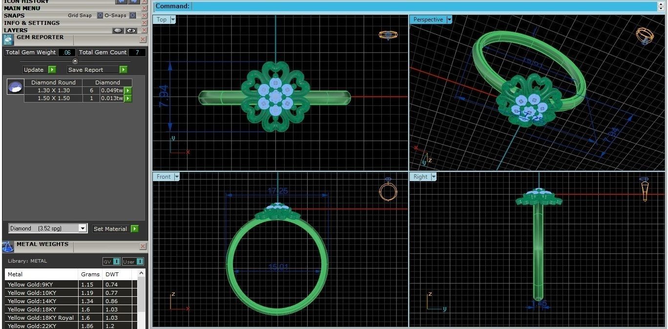 Flower Ultra light wt minimalist Women Ring 3dm stl renders 3D print model_4