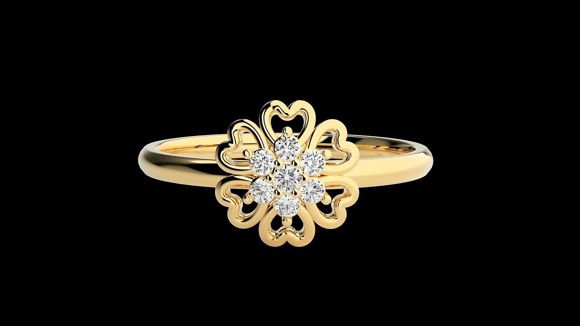 Flower Ultra light wt minimalist Women Ring 3dm stl renders 3D print model_16