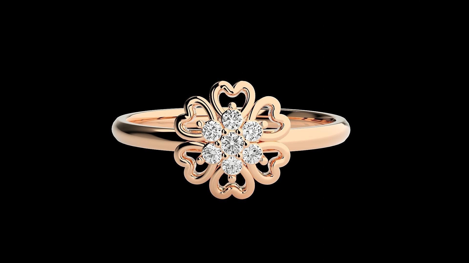 Flower Ultra light wt minimalist Women Ring 3dm stl renders 3D print model_3