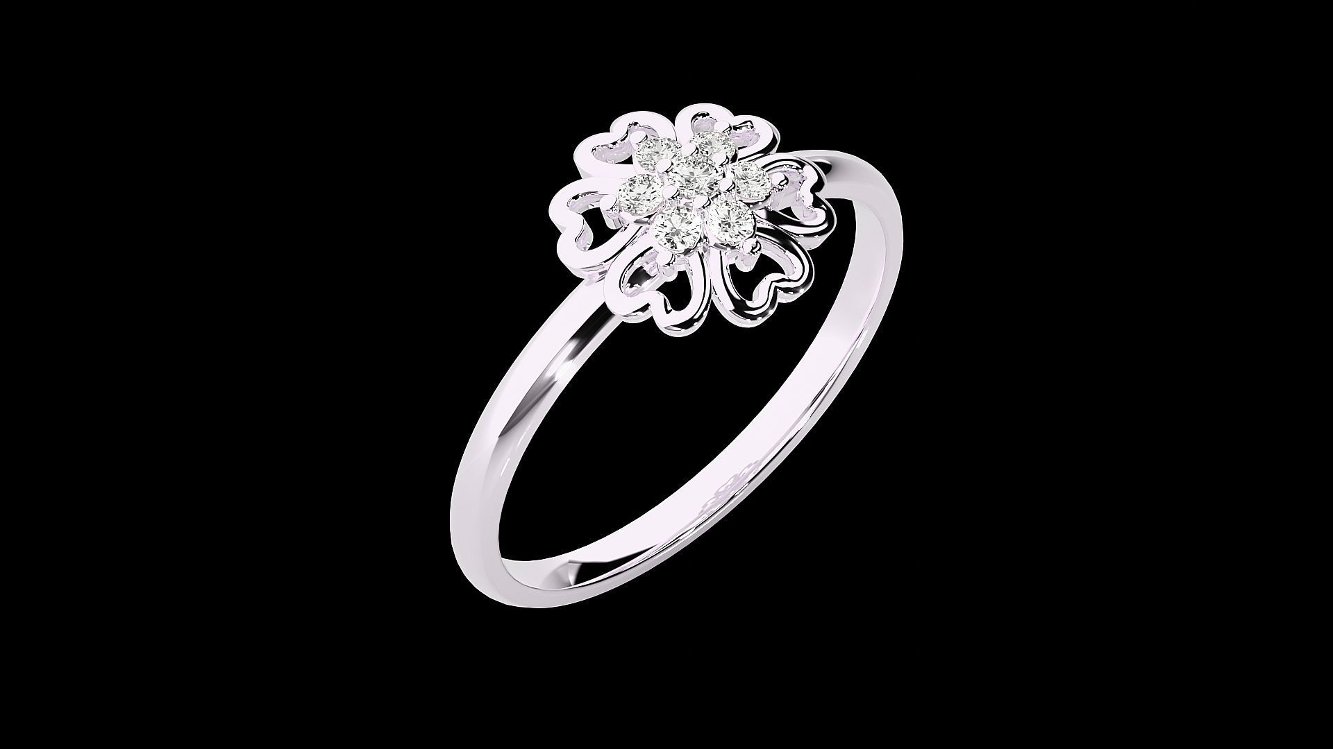 Flower Ultra light wt minimalist Women Ring 3dm stl renders 3D print model_12