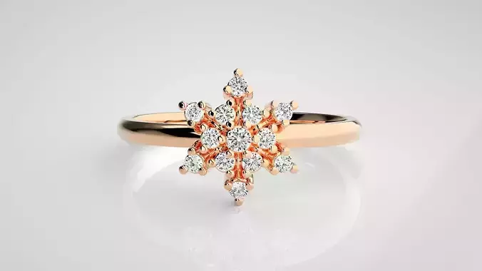Flower Ultra light wt minimalist Women Ring 3dm stl renders