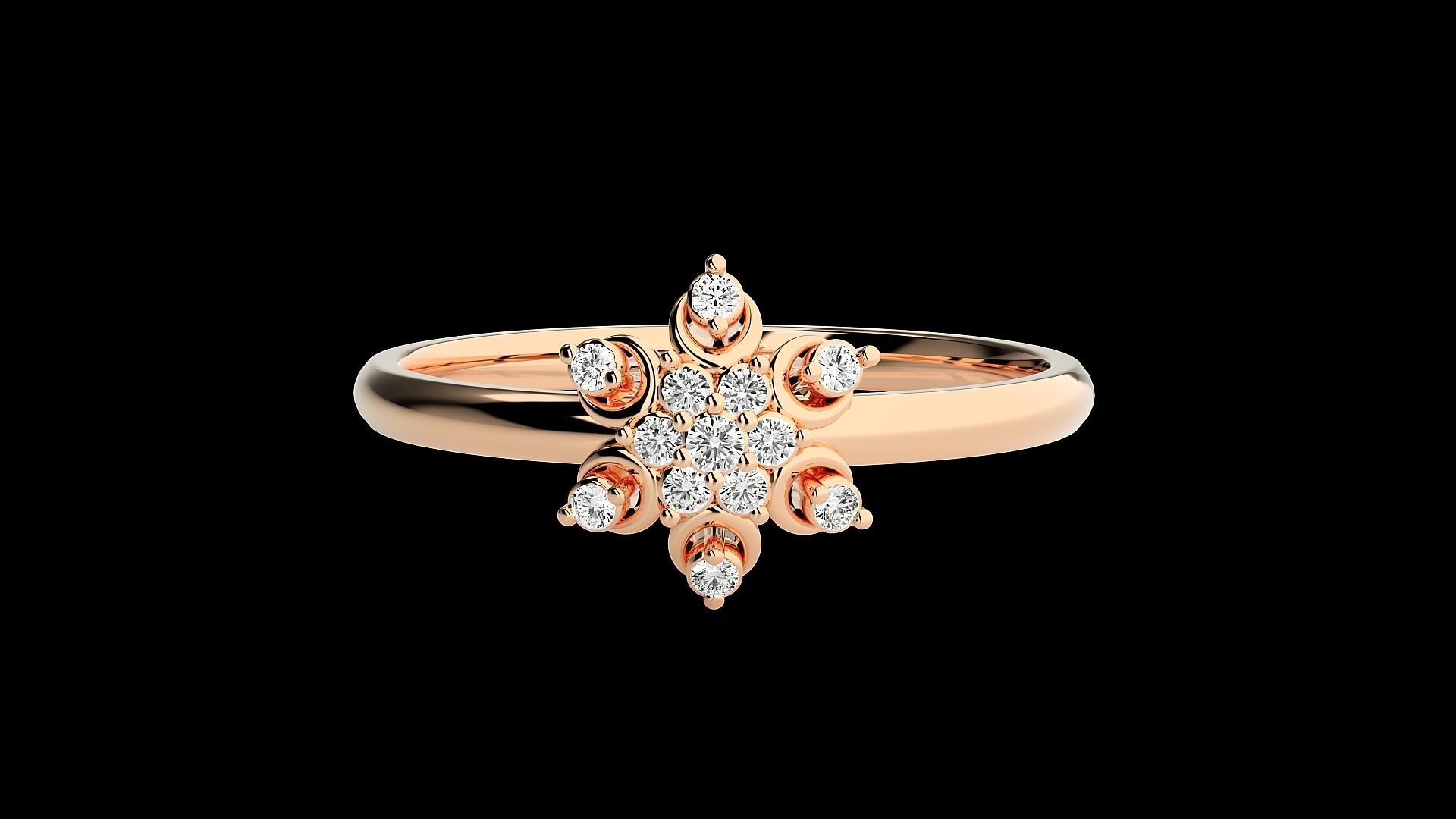 Flower Ultra light wt minimalist Women Ring 3dm stl renders 3D print model_5