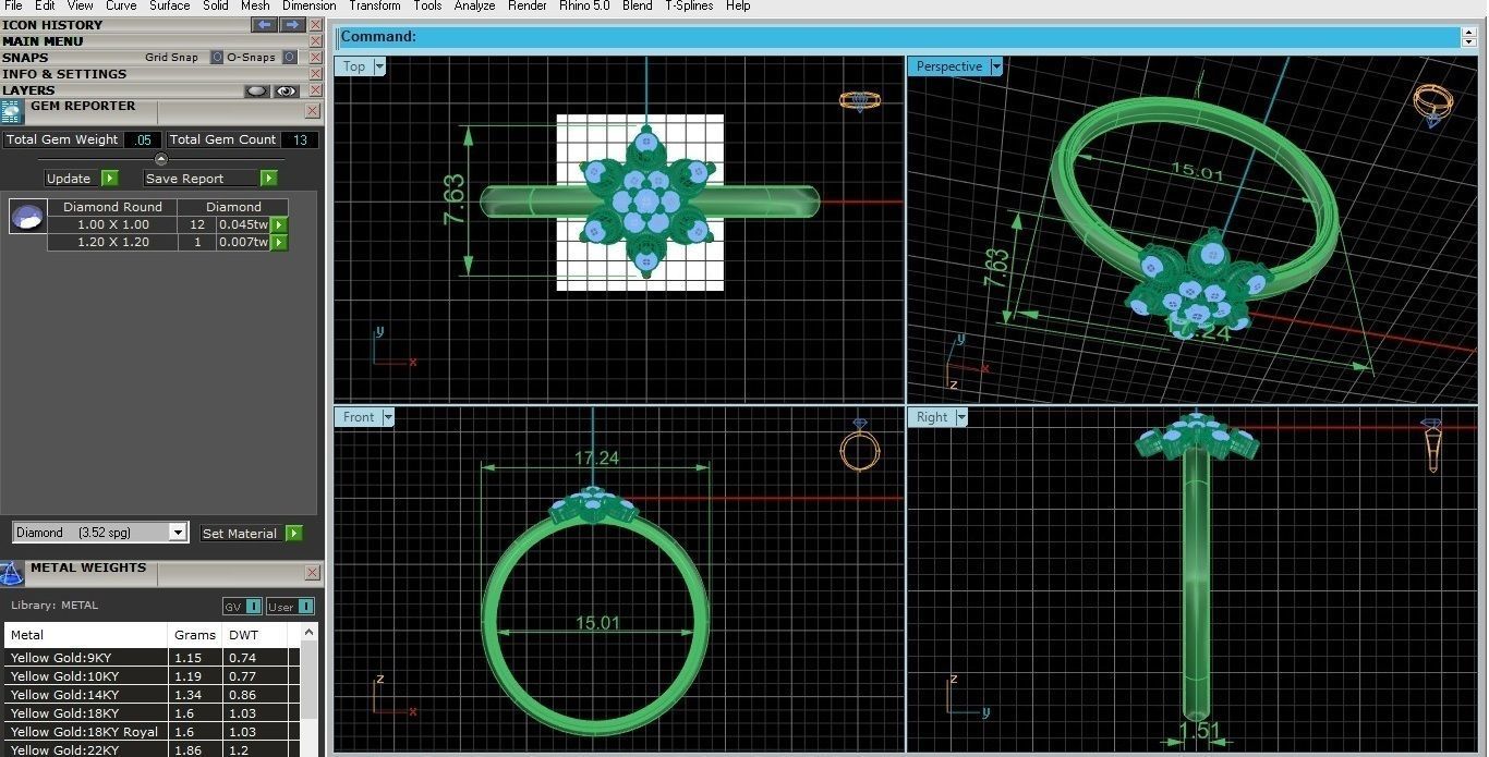Flower Ultra light wt minimalist Women Ring 3dm stl renders 3D print model_4