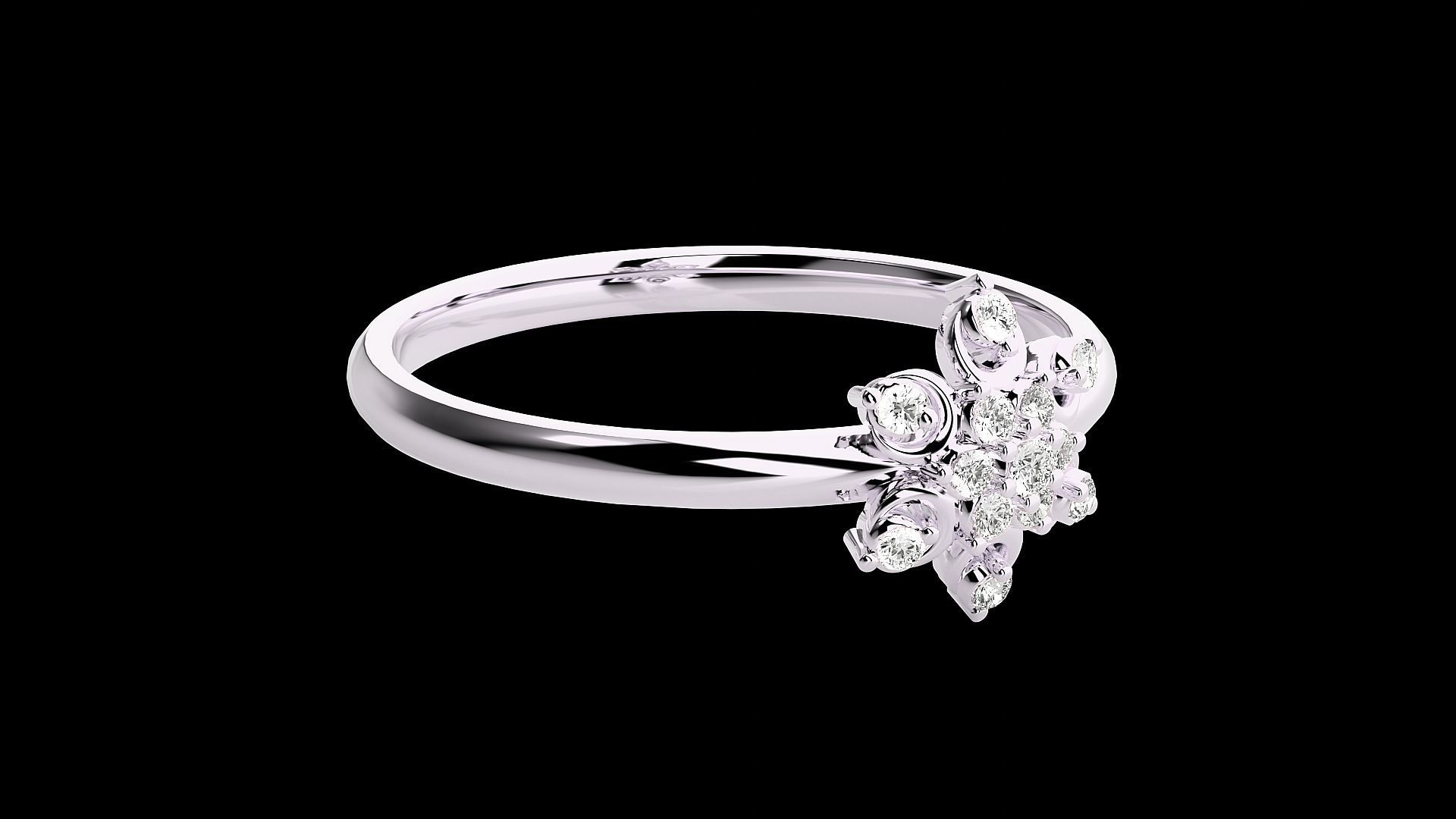 Flower Ultra light wt minimalist Women Ring 3dm stl renders 3D print model_13
