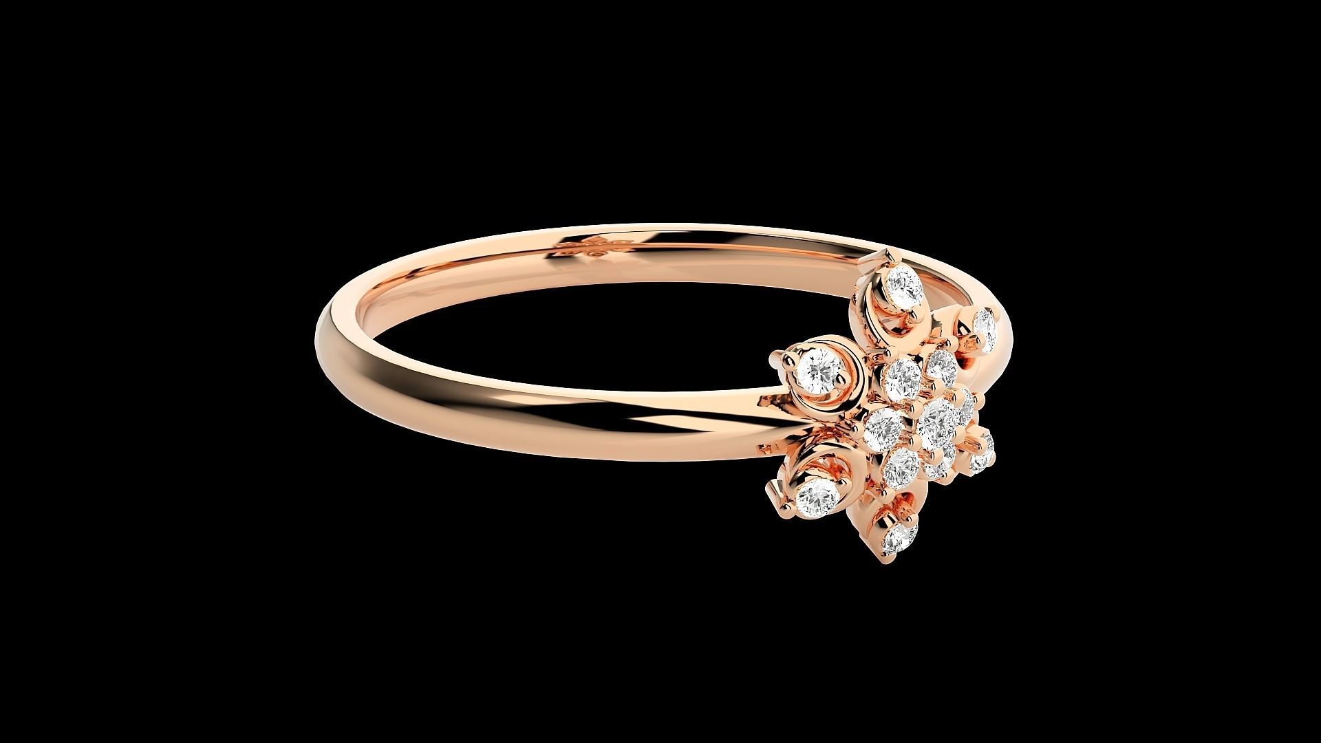 Flower Ultra light wt minimalist Women Ring 3dm stl renders 3D print model_6