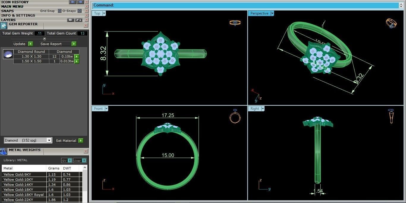 Flower Ultra light wt minimalist Women Ring 3dm stl renders 3D print model_3