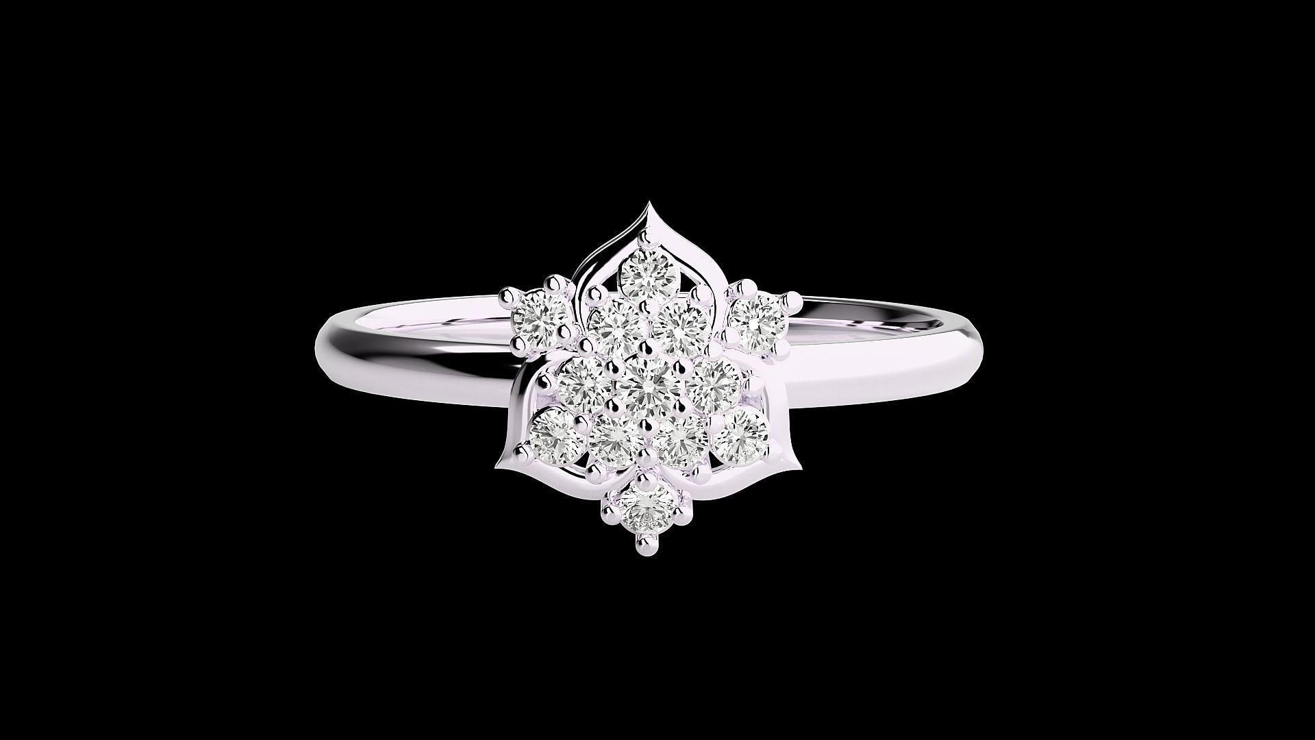 Flower Ultra light wt minimalist Women Ring 3dm stl renders 3D print model_10