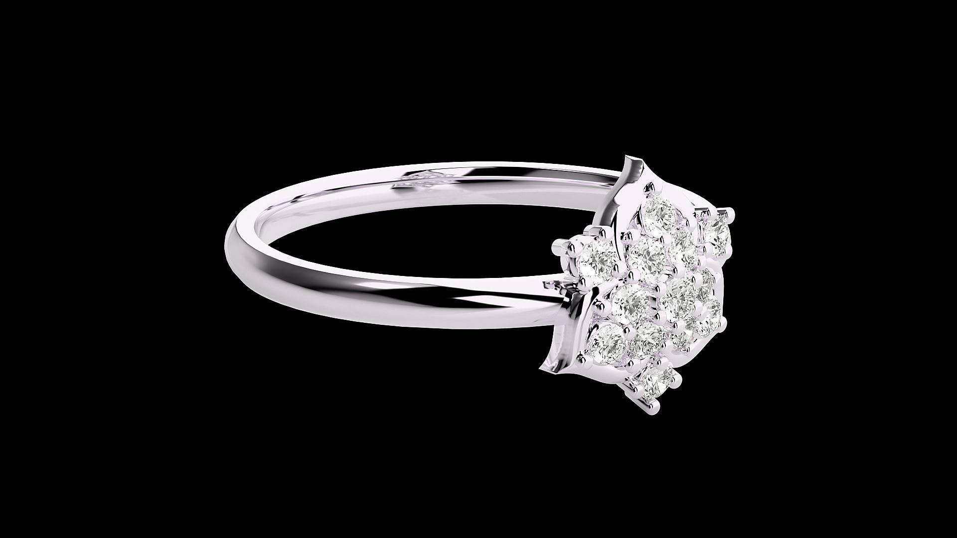 Flower Ultra light wt minimalist Women Ring 3dm stl renders 3D print model_11