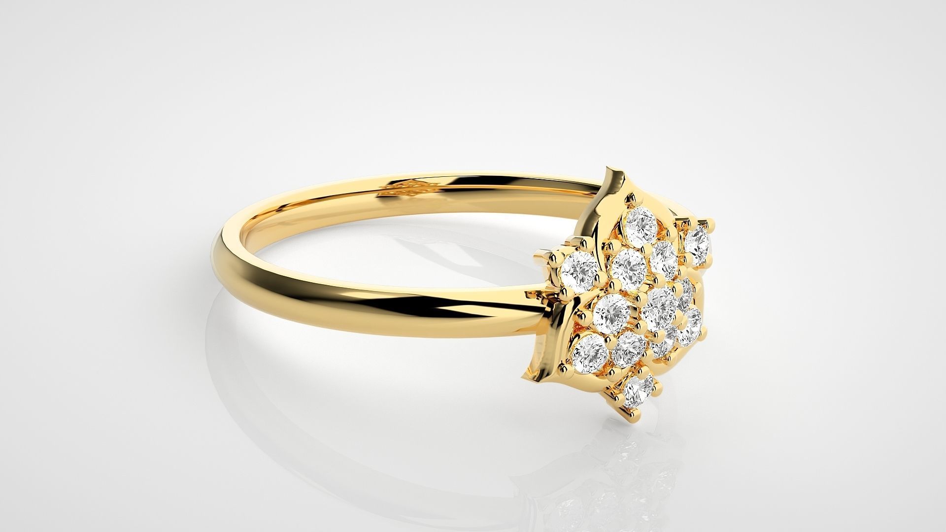 Flower Ultra light wt minimalist Women Ring 3dm stl renders 3D print model_14