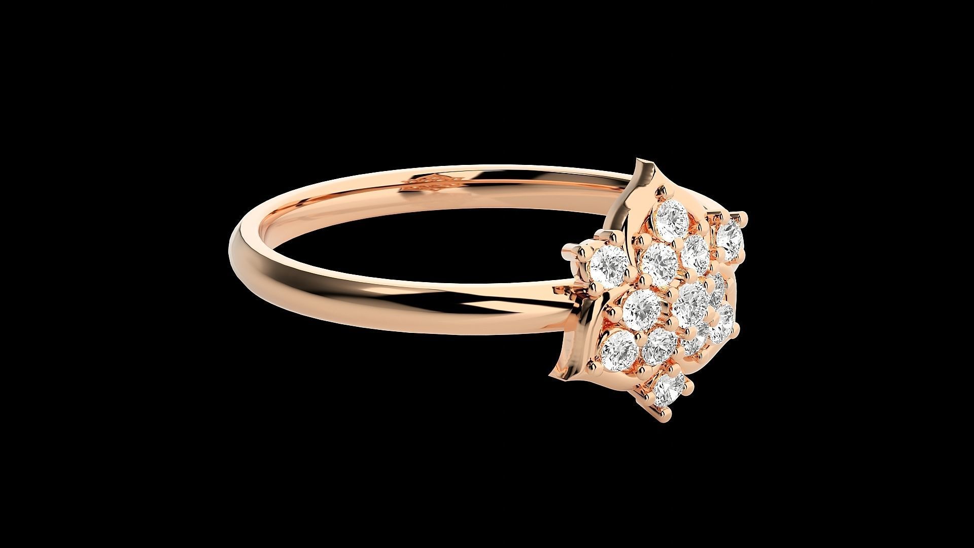 Flower Ultra light wt minimalist Women Ring 3dm stl renders 3D print model_5