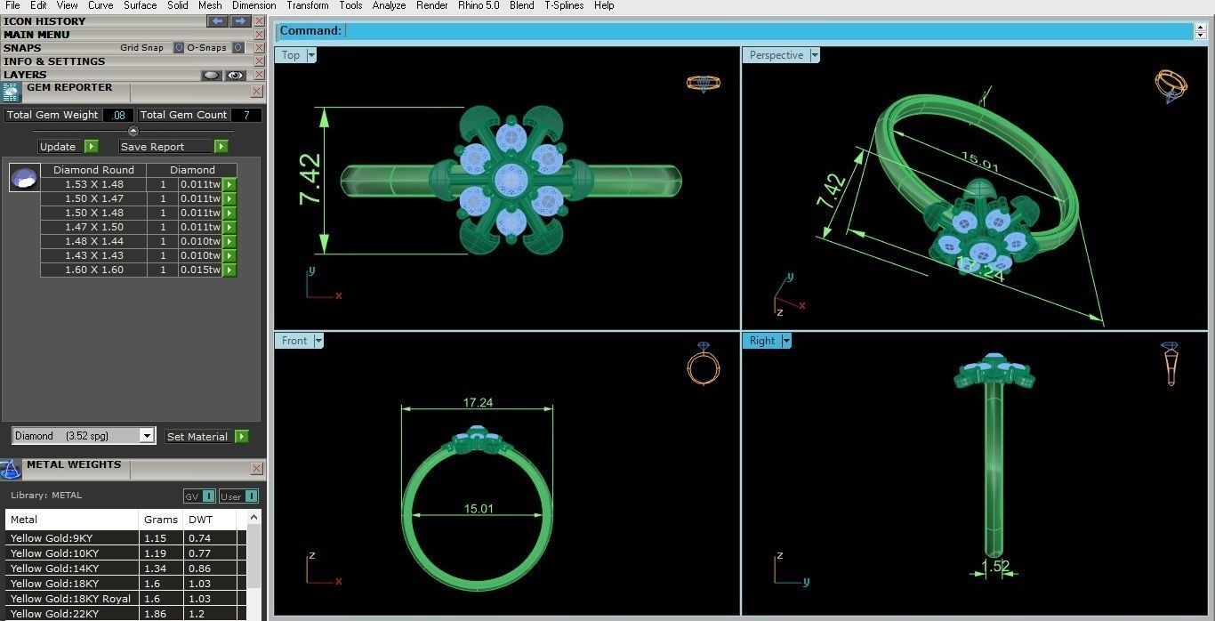 Flower Ultra light wt minimalist Women Ring 3dm stl renders 3D print model_3
