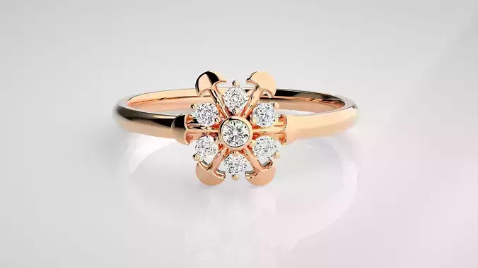 Flower Ultra light wt minimalist Women Ring 3dm stl renders