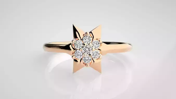 Flower Ultra light wt minimalist Women Ring 3dm stl renders