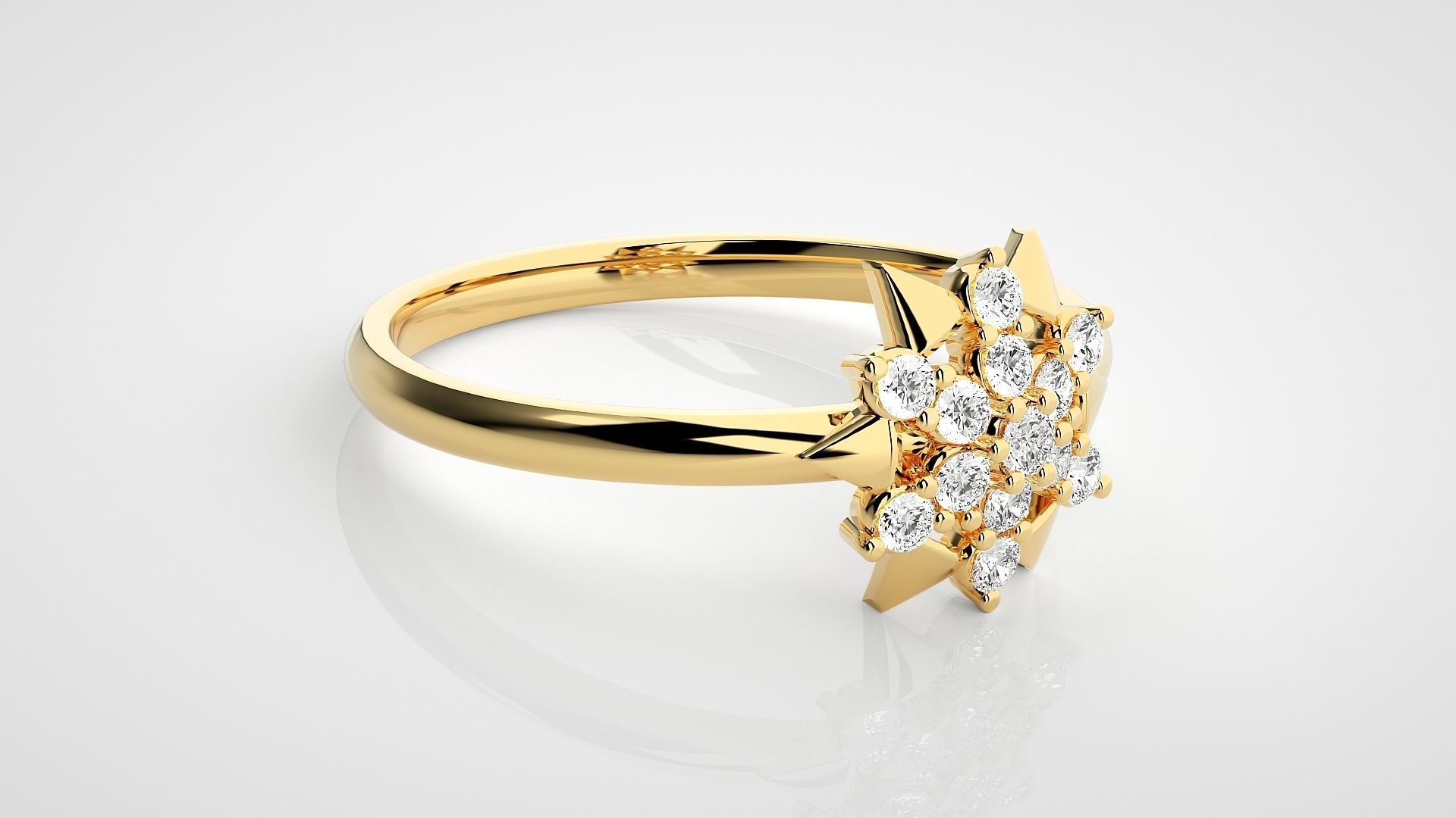Star Ultra light wt minimalist Women Ring 3dm stl renders 3D print model_14