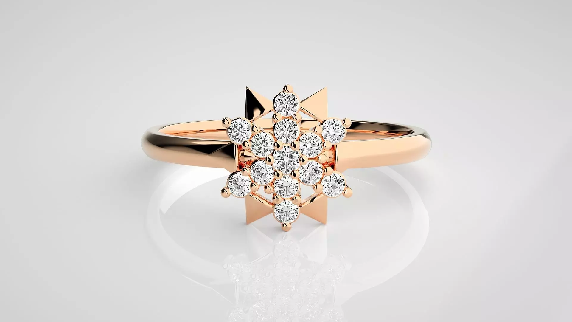 Star Ultra light wt minimalist Women Ring 3dm stl renders 3D print model_0