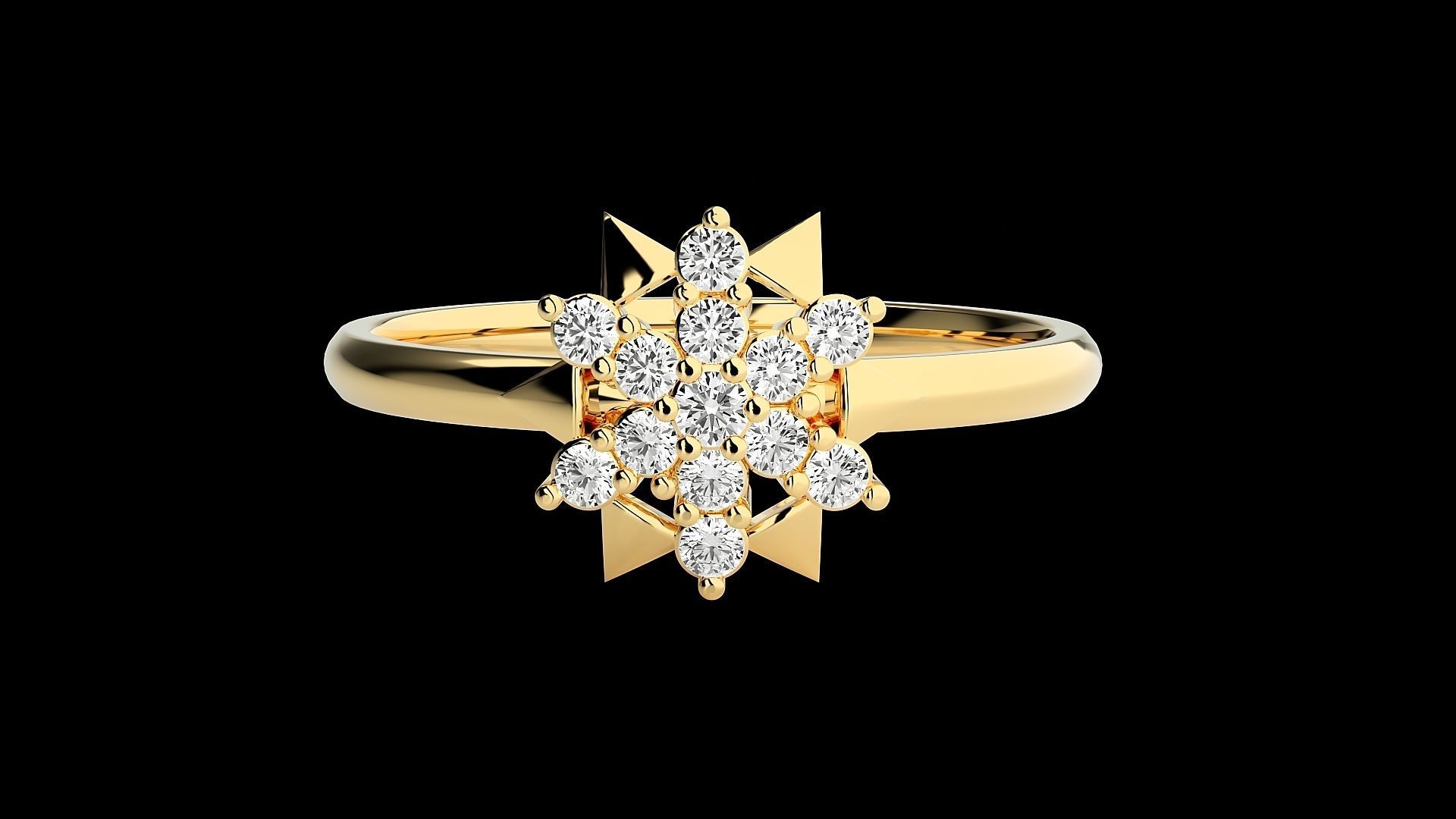 Star Ultra light wt minimalist Women Ring 3dm stl renders 3D print model_16