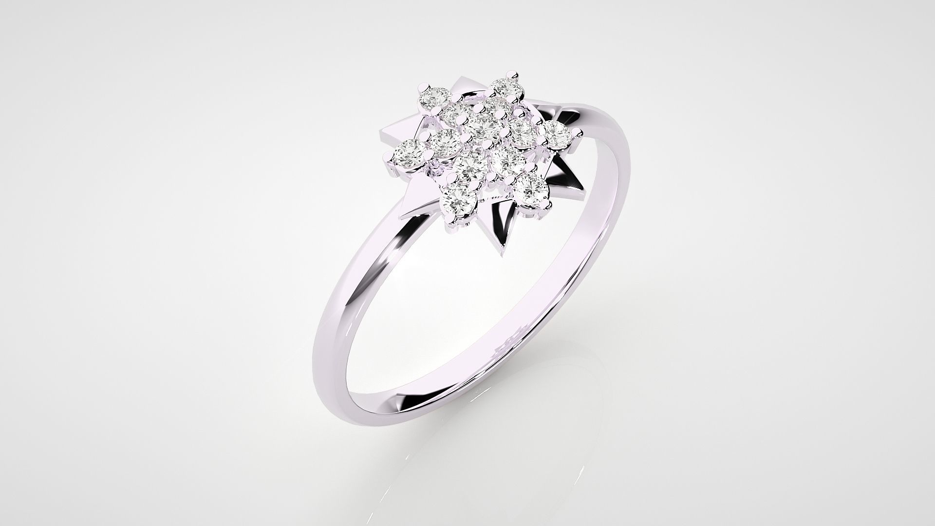 Star Ultra light wt minimalist Women Ring 3dm stl renders 3D print model_9