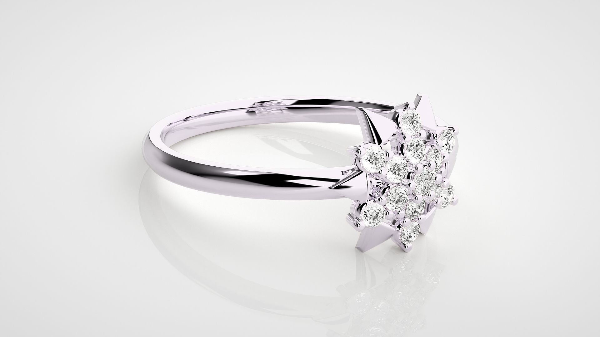 Star Ultra light wt minimalist Women Ring 3dm stl renders 3D print model_8