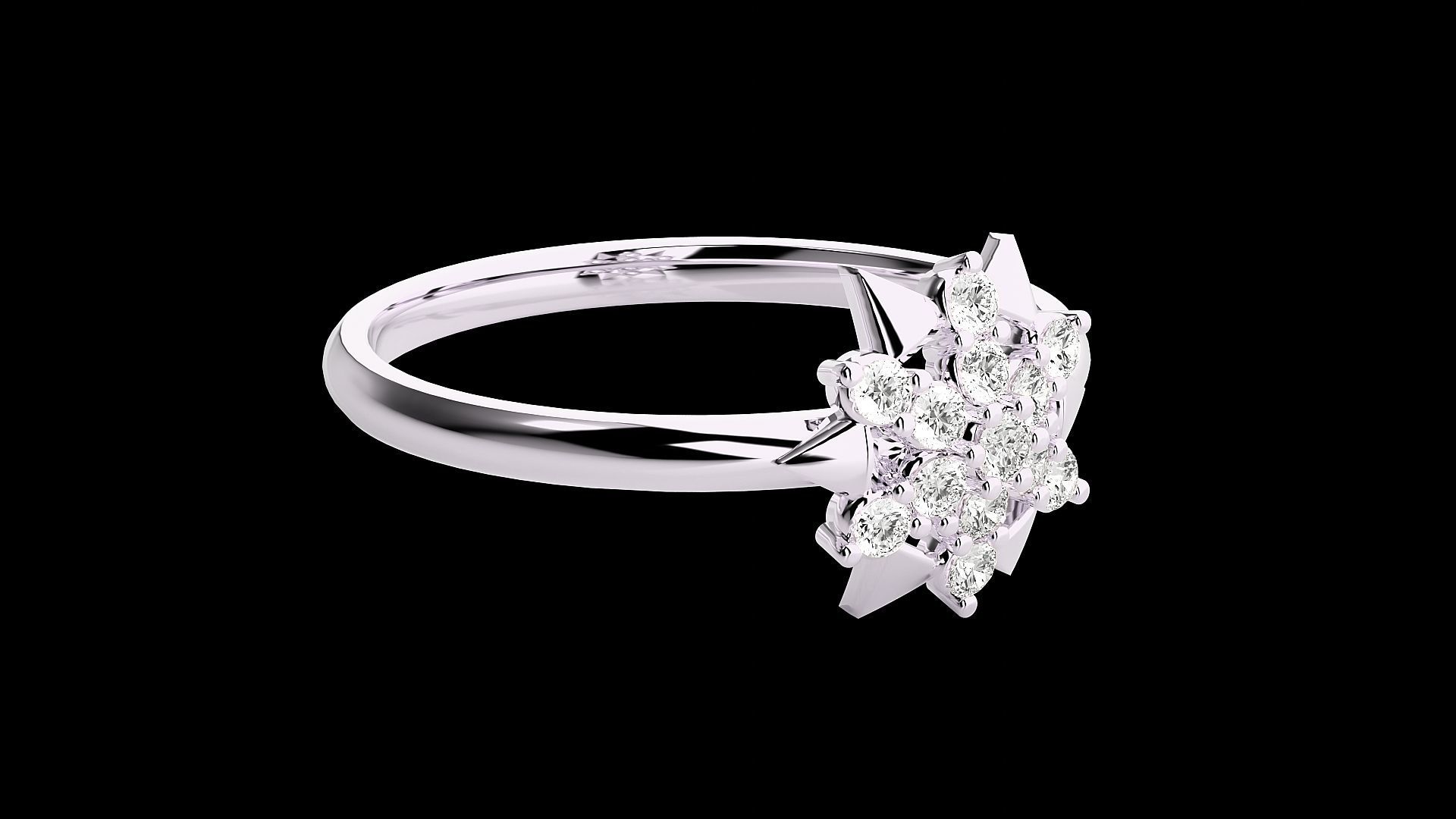 Star Ultra light wt minimalist Women Ring 3dm stl renders 3D print model_11