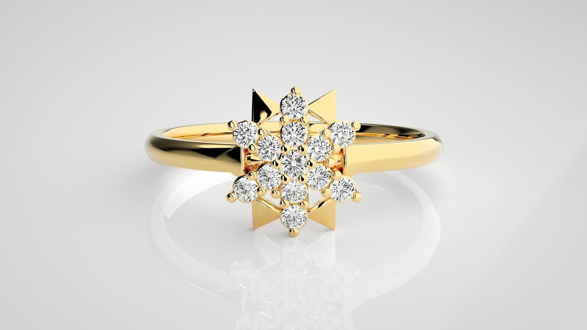 Star Ultra light wt minimalist Women Ring 3dm stl renders 3D print model_13