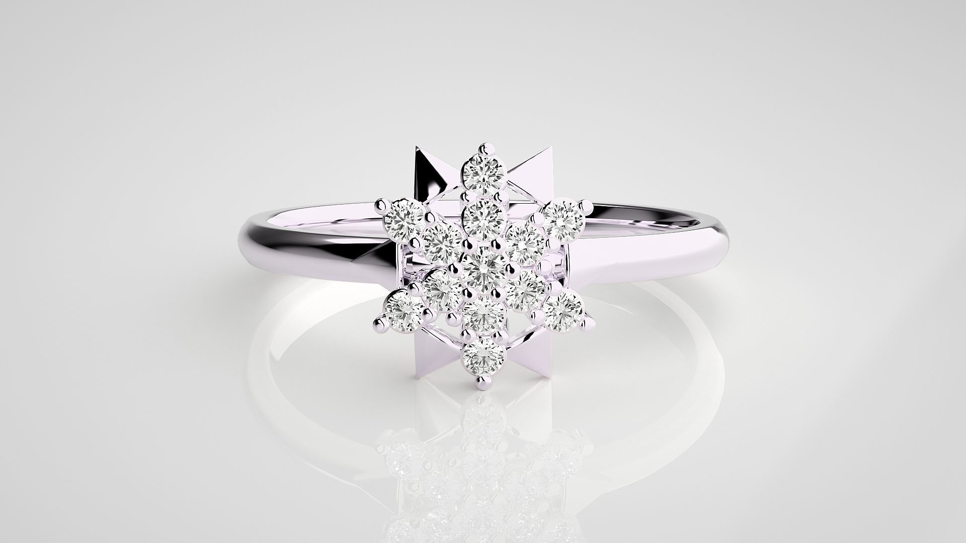 Star Ultra light wt minimalist Women Ring 3dm stl renders 3D print model_7