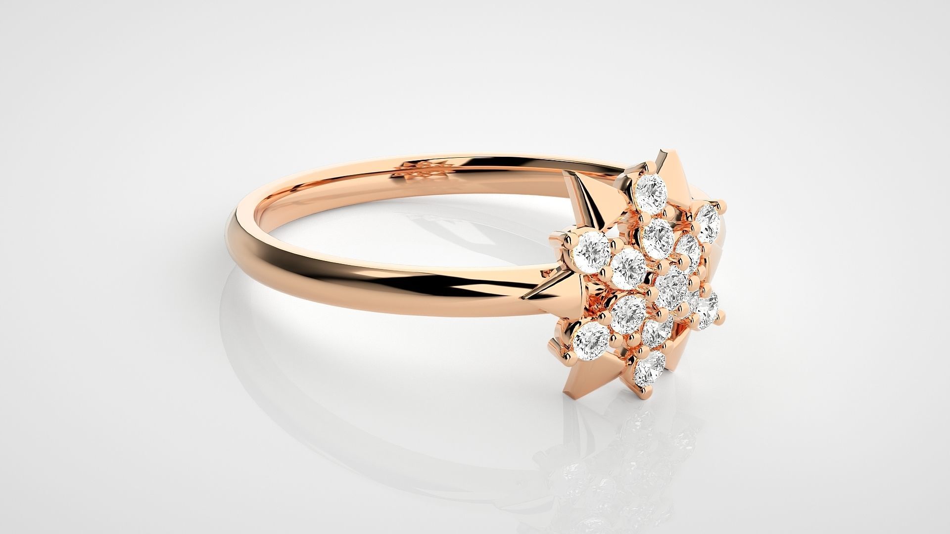 Star Ultra light wt minimalist Women Ring 3dm stl renders 3D print model_1
