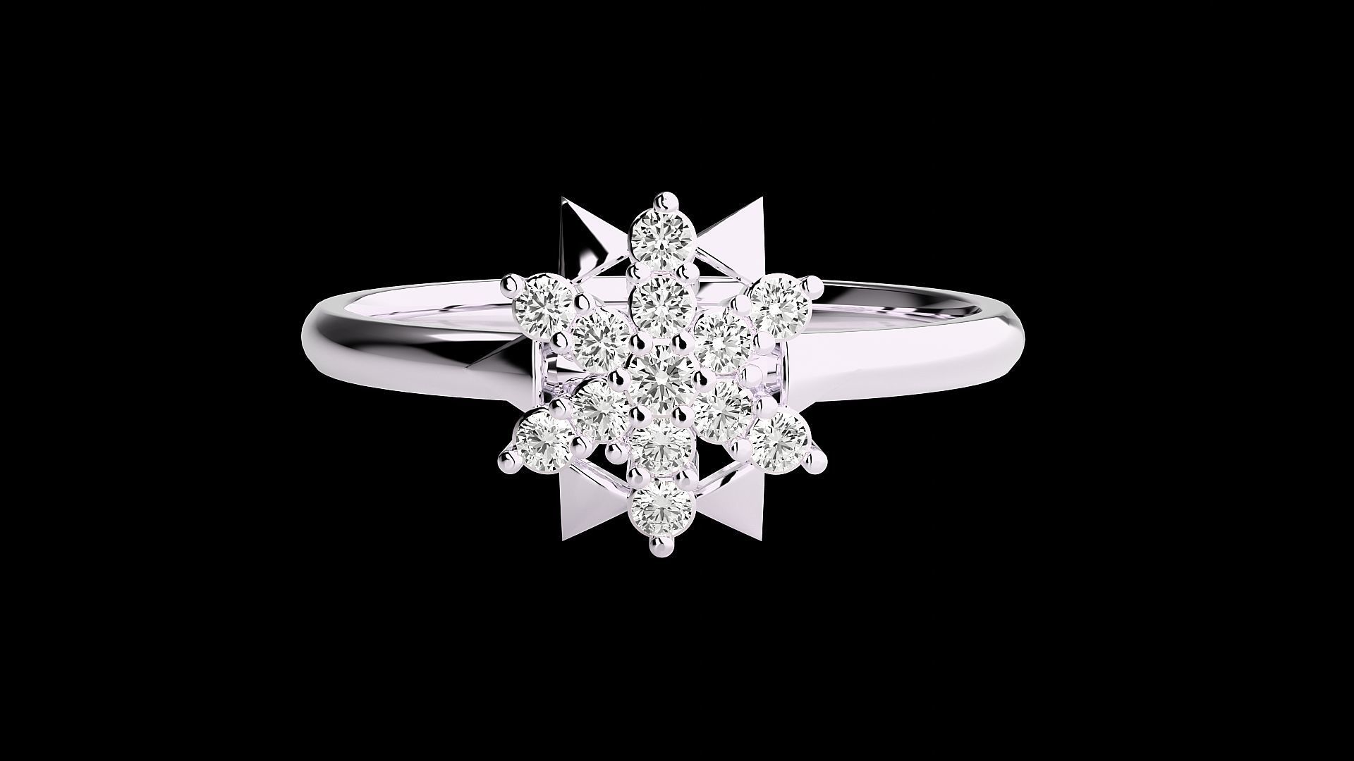 Star Ultra light wt minimalist Women Ring 3dm stl renders 3D print model_10
