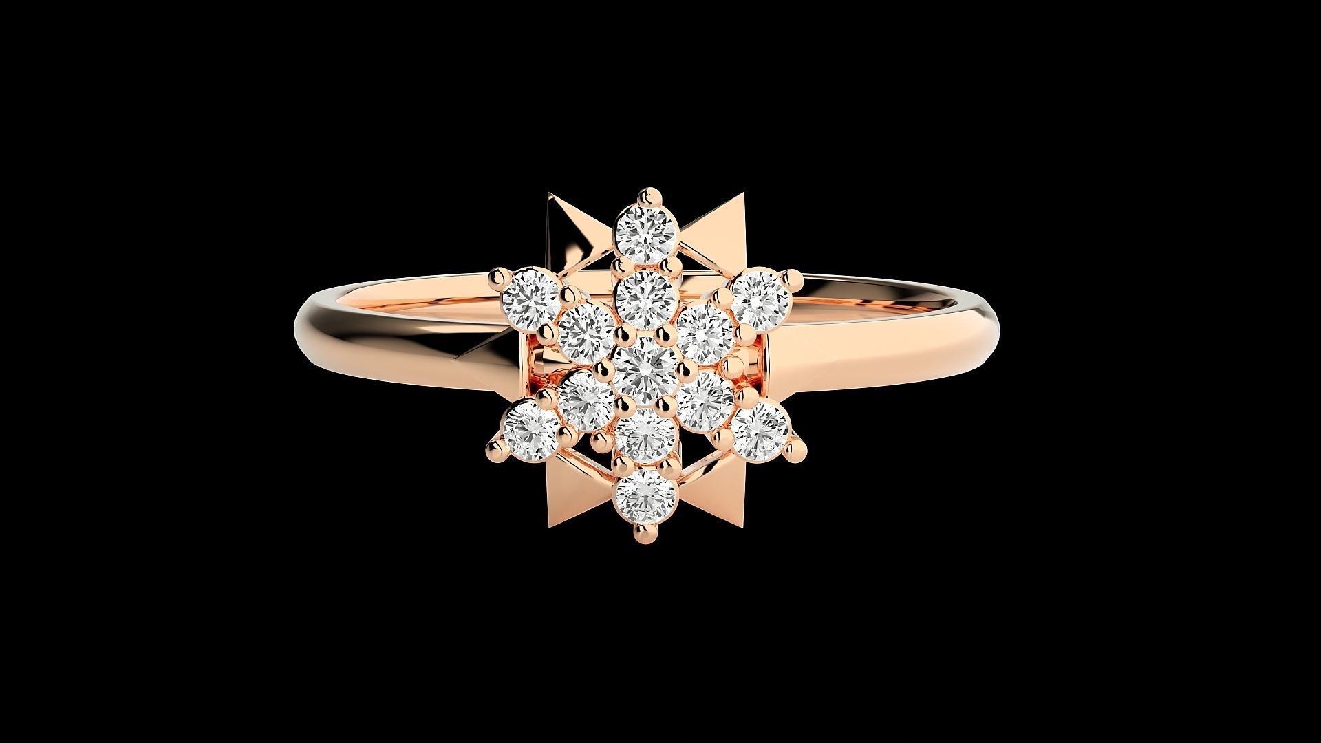 Star Ultra light wt minimalist Women Ring 3dm stl renders 3D print model_3