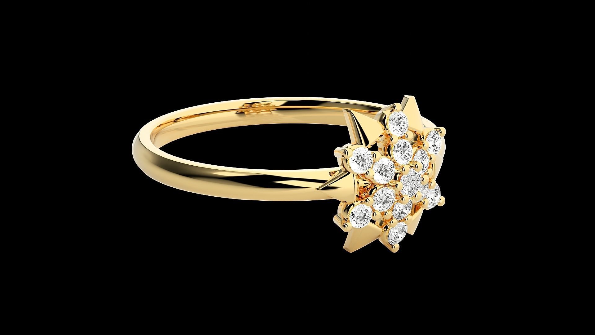 Star Ultra light wt minimalist Women Ring 3dm stl renders 3D print model_17