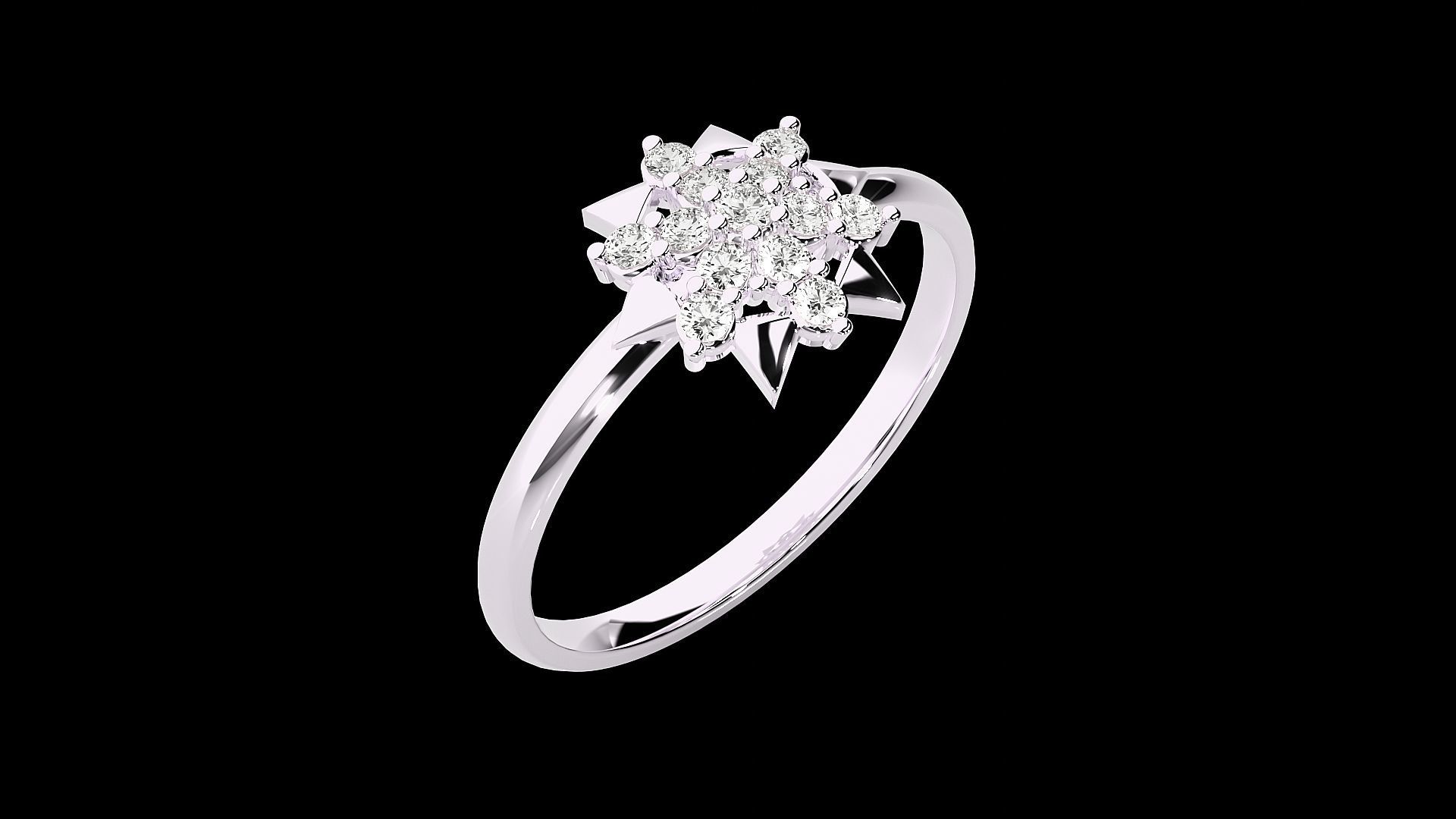 Star Ultra light wt minimalist Women Ring 3dm stl renders 3D print model_12