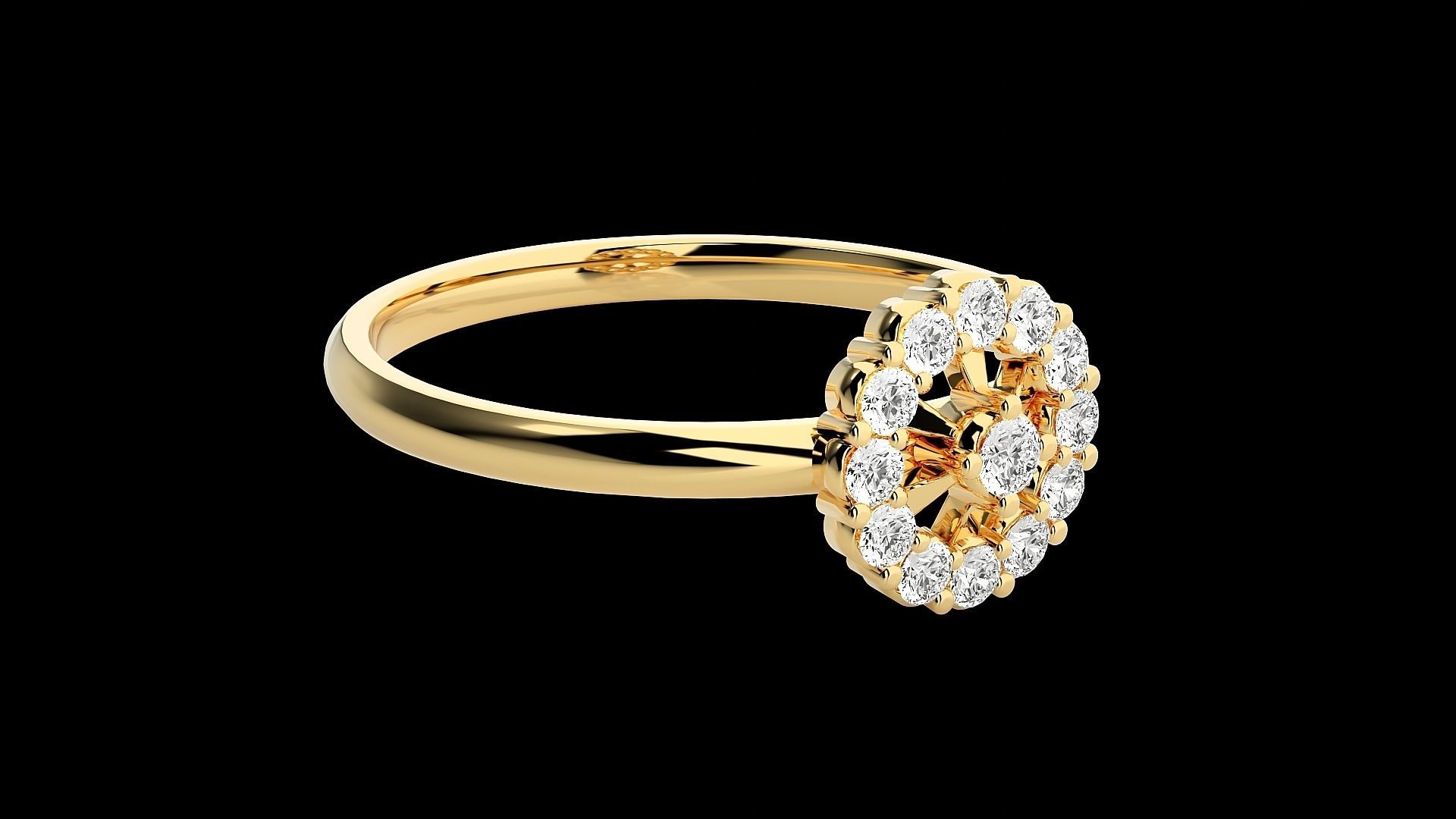 Flower Ultra light wt minimalist Women Ring 3dm stl renders 3D print model_17