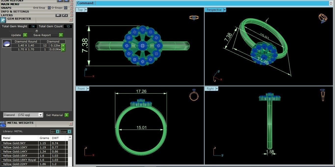 Flower Ultra light wt minimalist Women Ring 3dm stl renders 3D print model_3