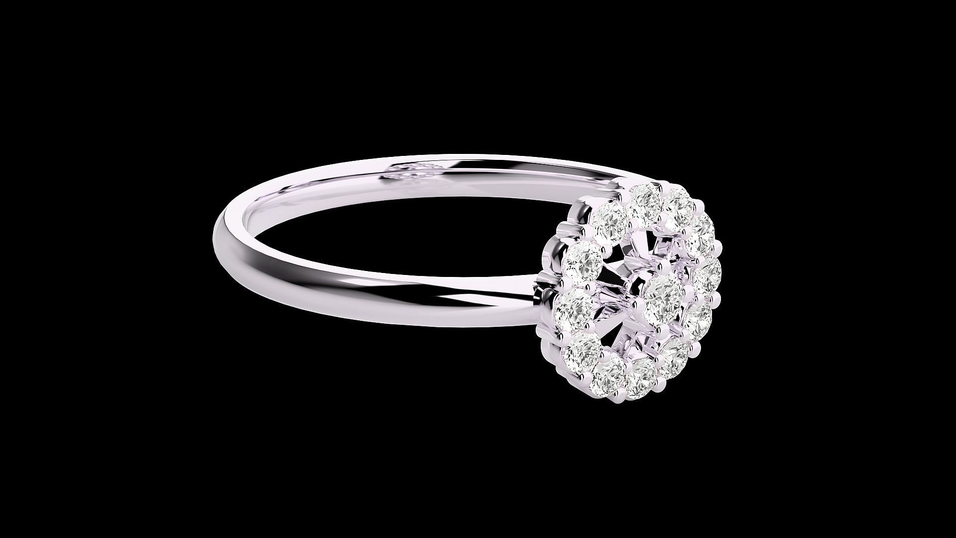 Flower Ultra light wt minimalist Women Ring 3dm stl renders 3D print model_11