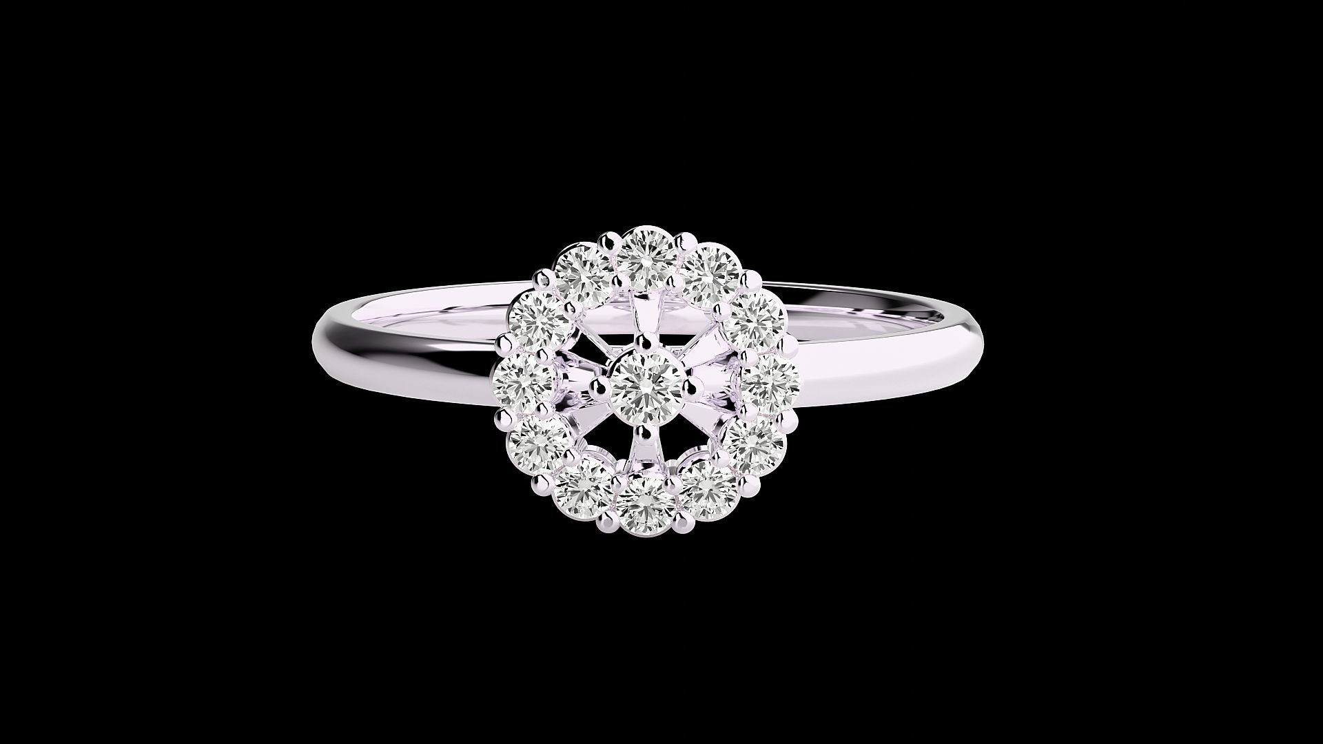 Flower Ultra light wt minimalist Women Ring 3dm stl renders 3D print model_10