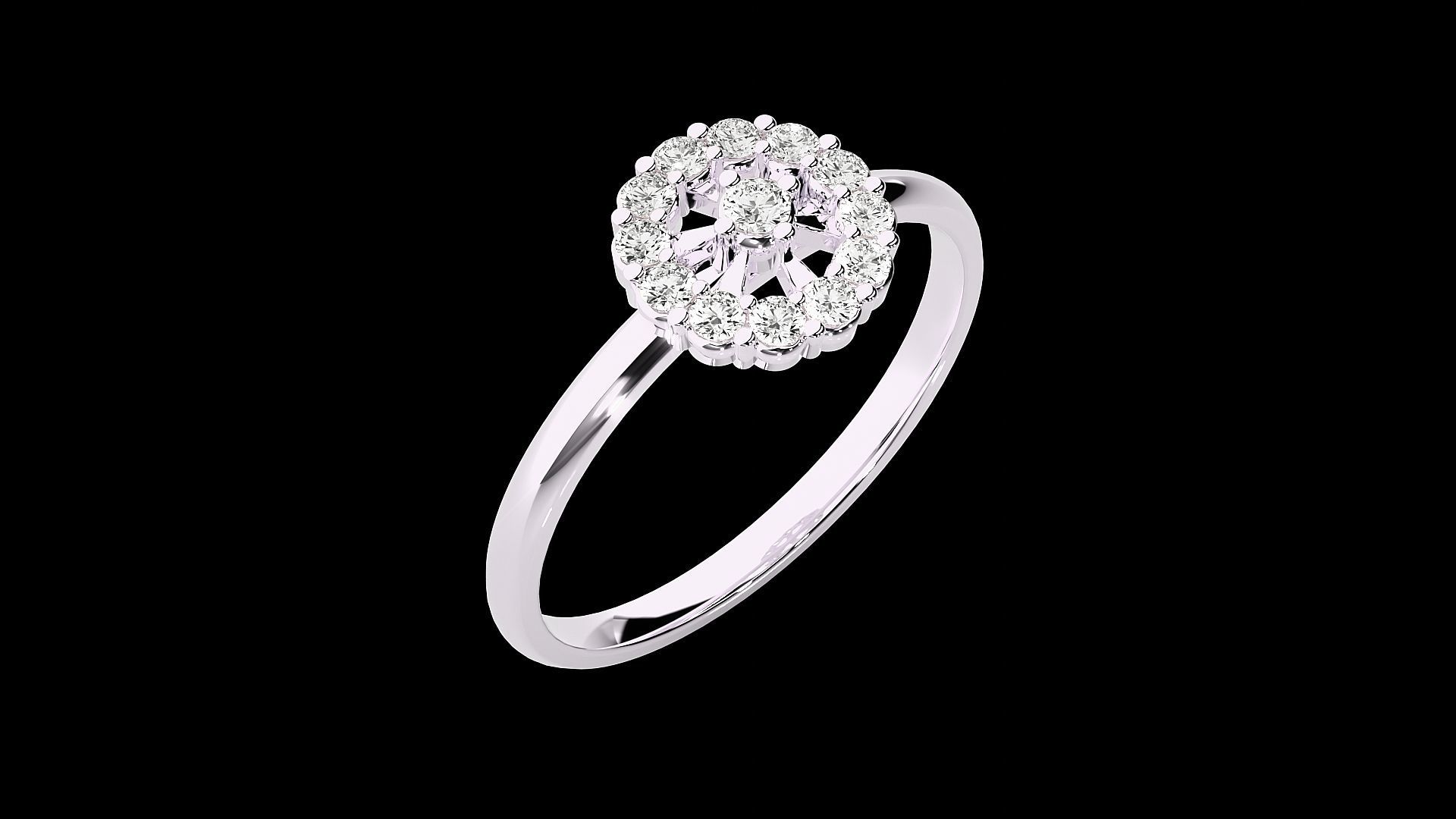 Flower Ultra light wt minimalist Women Ring 3dm stl renders 3D print model_12