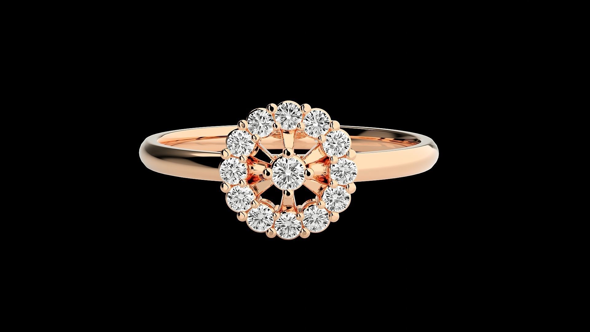 Flower Ultra light wt minimalist Women Ring 3dm stl renders 3D print model_4