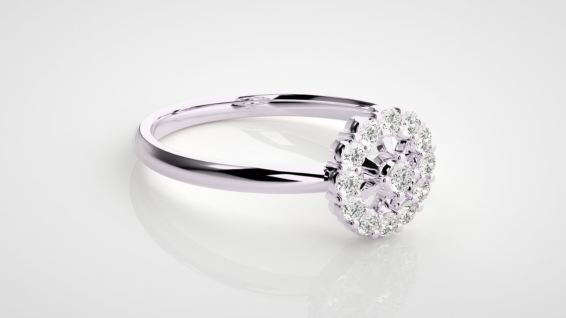 Flower Ultra light wt minimalist Women Ring 3dm stl renders 3D print model_8