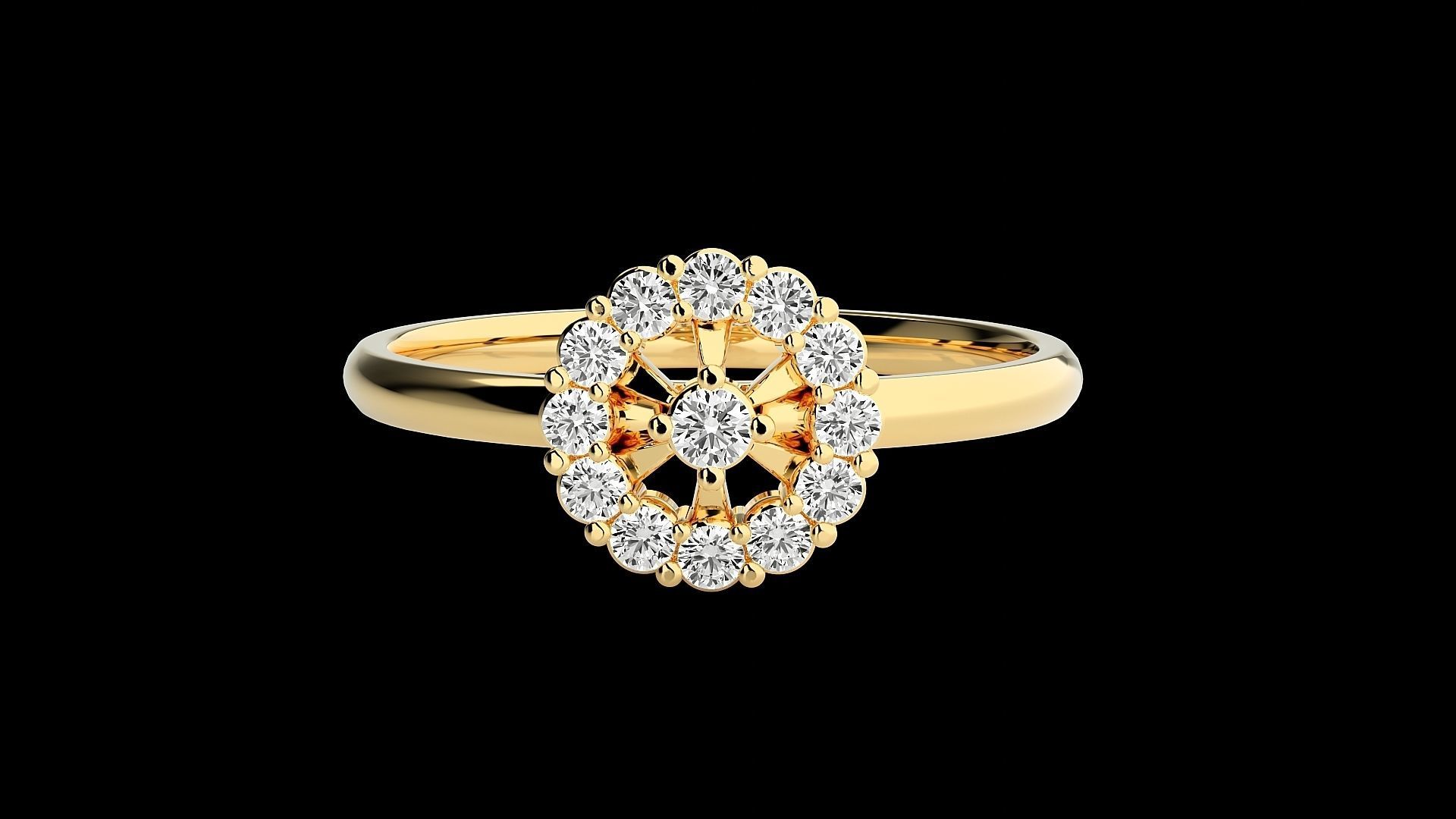 Flower Ultra light wt minimalist Women Ring 3dm stl renders 3D print model_16