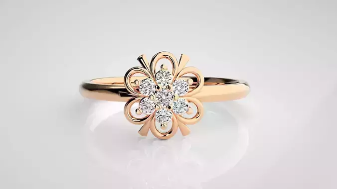 Flower Ultra light wt minimalist Women Ring 3dm stl renders