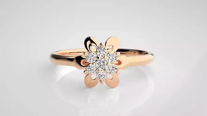 Flower Ultra light wt minimalist Women Ring 3dm stl renders 3D print model