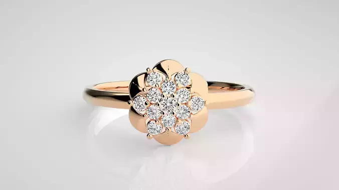 Flower Ultra light wt minimalist Women Ring 3dm stl renders 3D print model