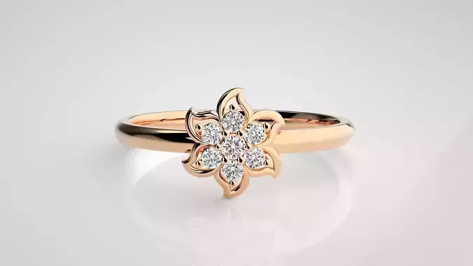 Flower Ultra light wt minimalist Women Ring 3dm stl renders