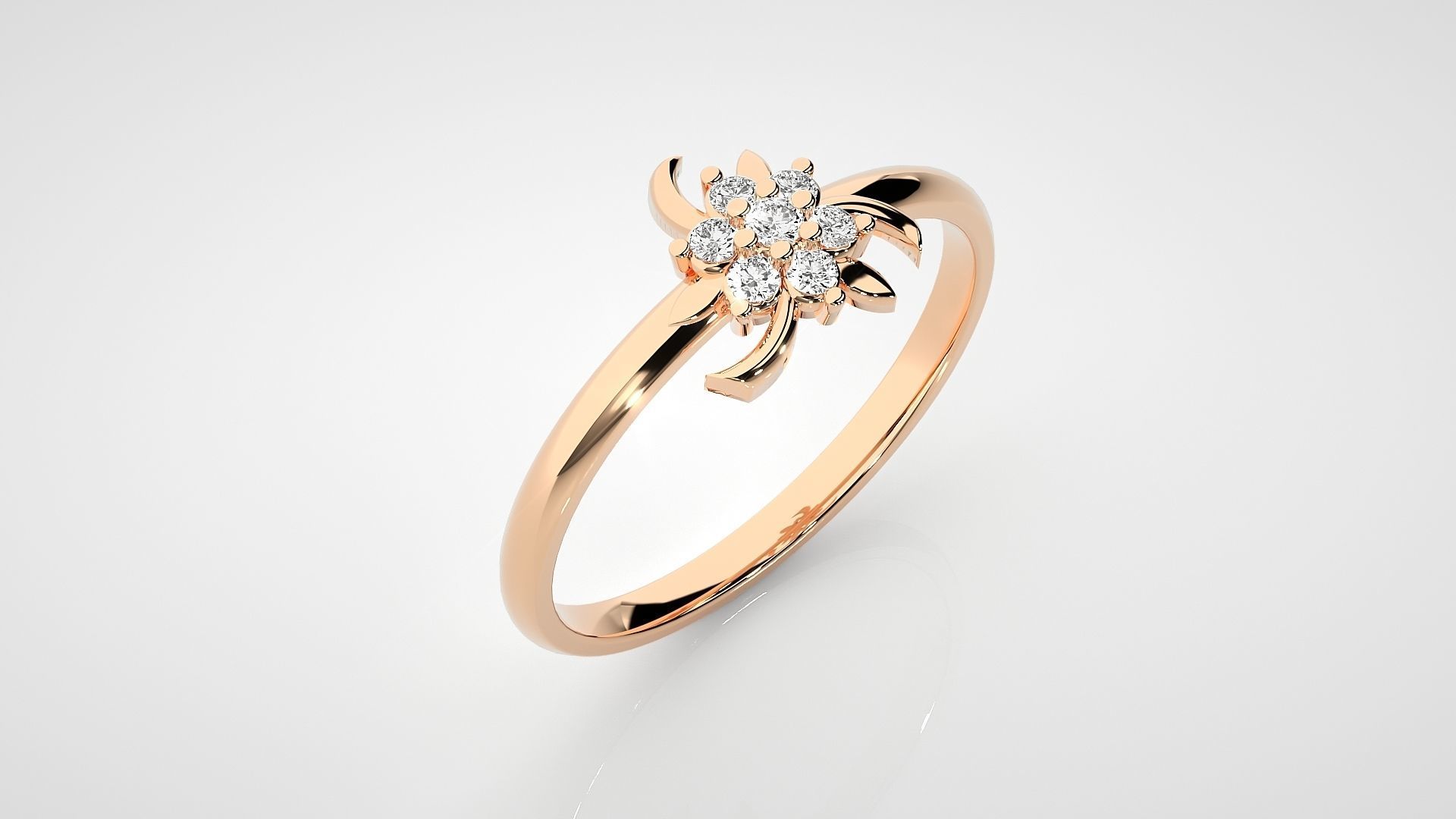 Flower Ultra light wt minimalist Women Ring 3dm stl renders 3D print model_2