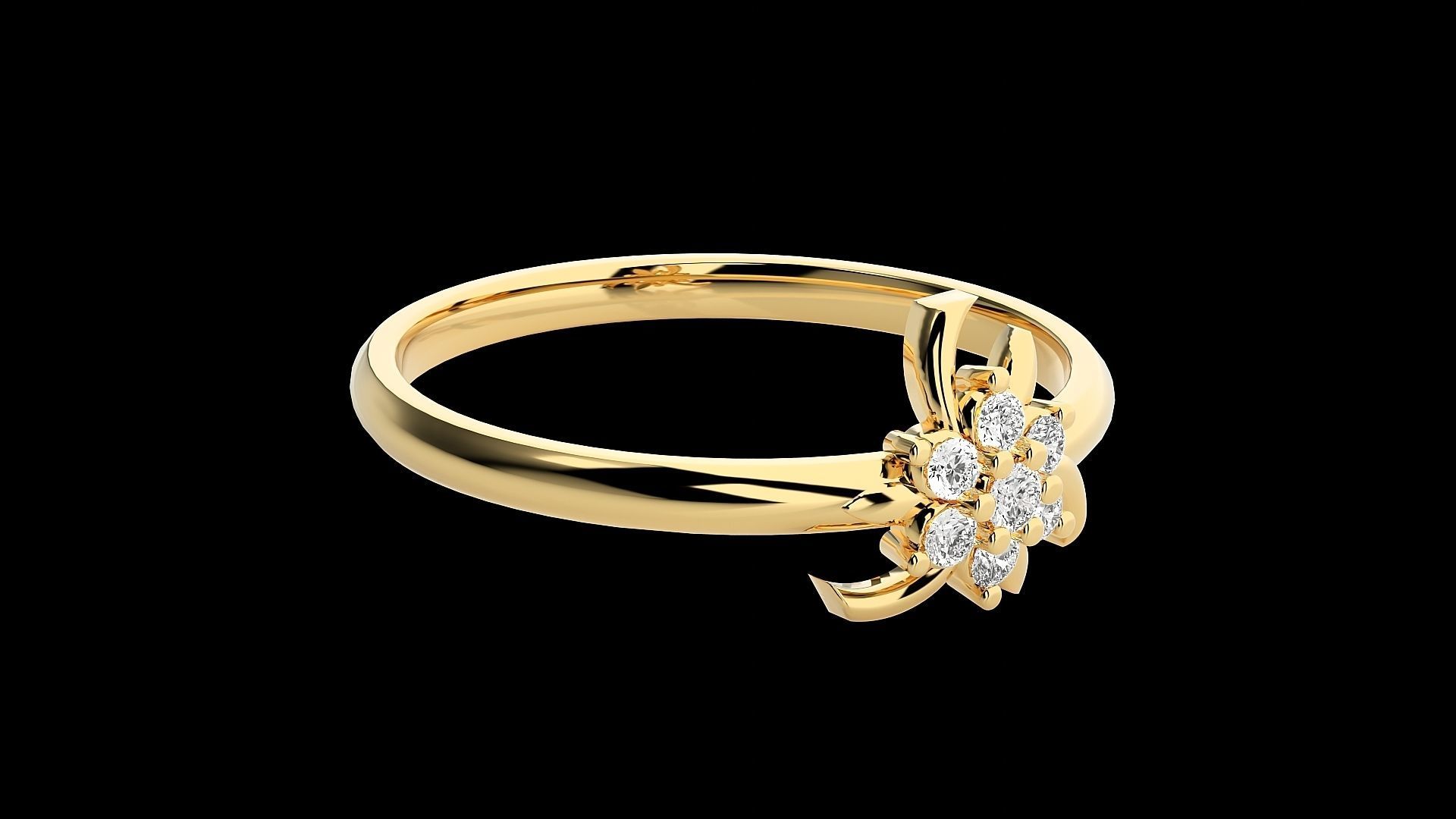 Flower Ultra light wt minimalist Women Ring 3dm stl renders 3D print model_17